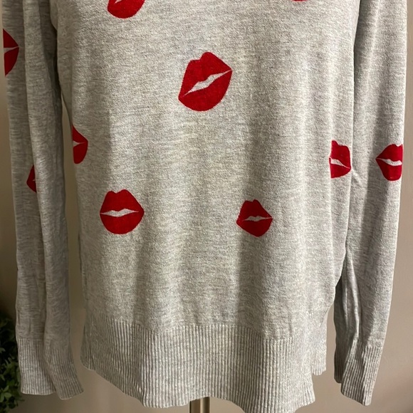 Marled LIPSTICK KISS knit sweater long sleeve SOPER SOFT crew neck ribbed size M - Picture 6 of 12